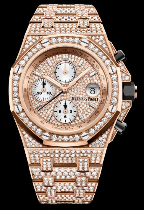 26476OR.ZZ.1273OR.01.A Fake Audemars Piguet Royal Oak Offshore Pink Gold - Diamond watch